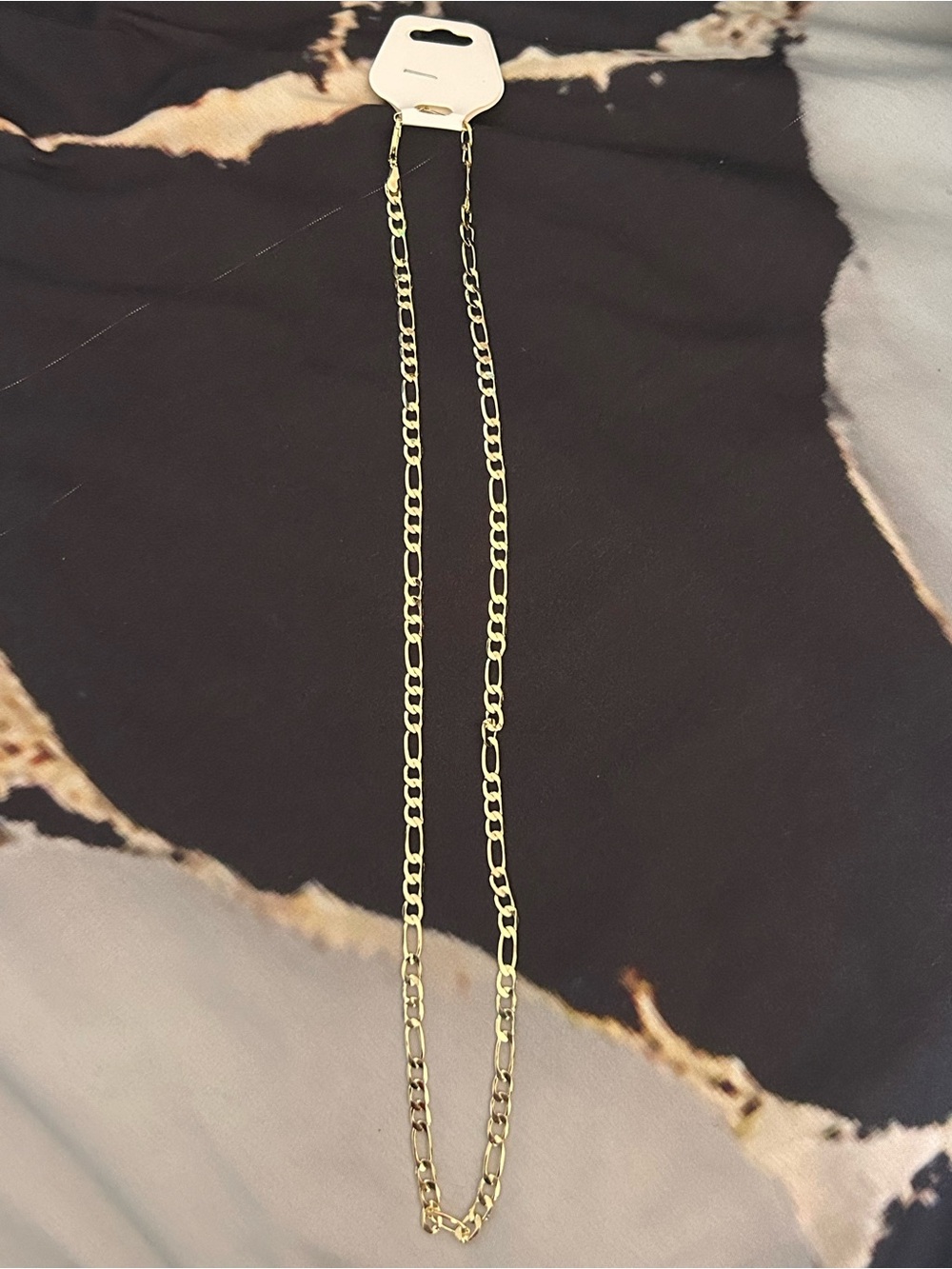 14K Gold Plated Figaro Chain Necklace - Women's Jewelry